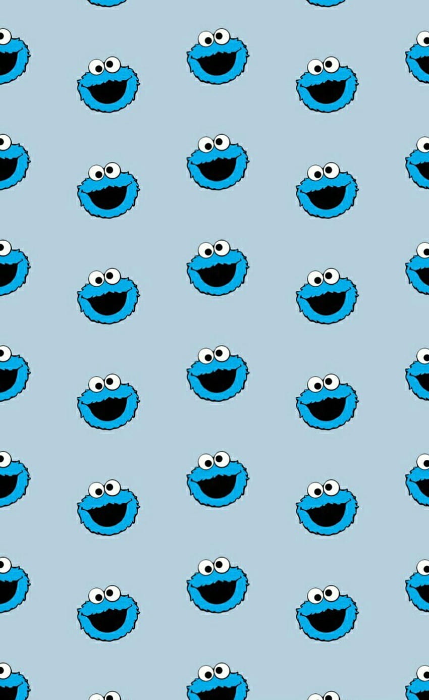Azul, Cookie Monster e Padrão, Sesame Street Cookie Monster Papel de parede de celular HD