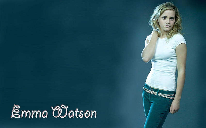 Camiseta branca Emma Watson papel de parede HD
