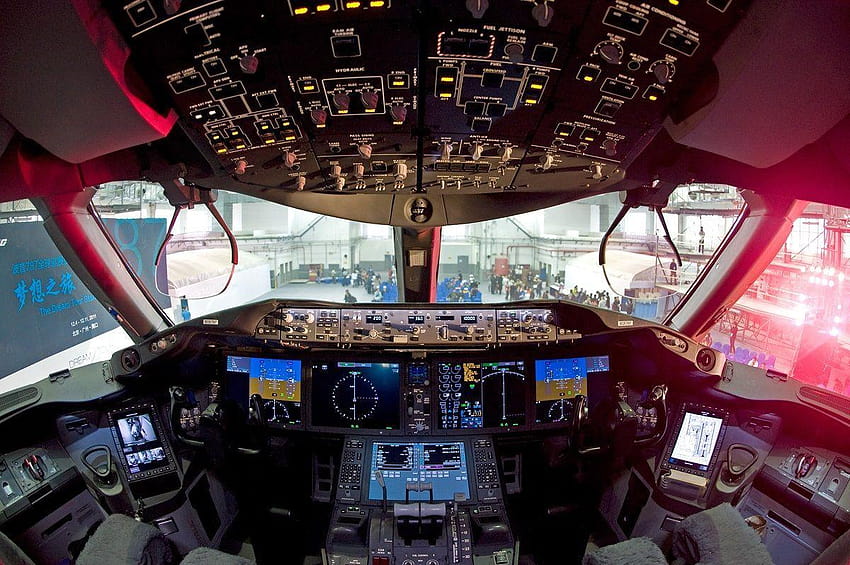 787 cockpit view HD wallpaper