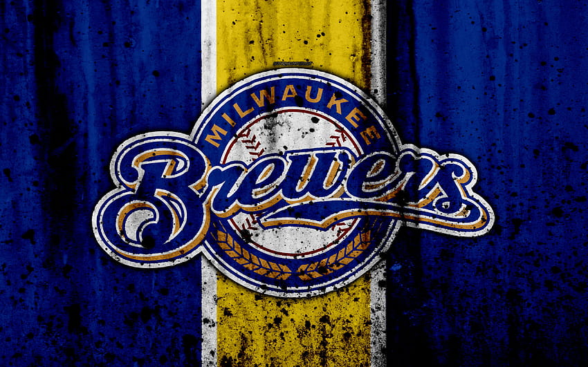 Milwaukee Brewers, Grunge, Baseballclub HD-Hintergrundbild