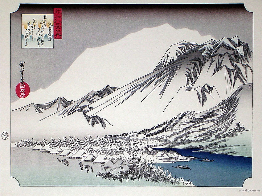 Hiroshige, woodblock HD wallpaper