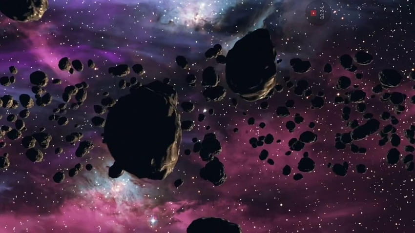 Астероиди 3D на живо, астероиден пояс HD тапет