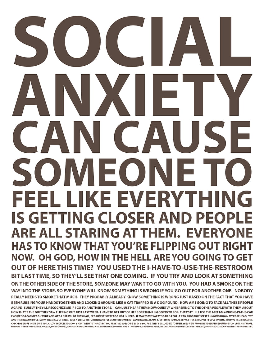 Social Anxiety Disorder Quotes. QuotesGram, anxiety attack HD phone wallpaper
