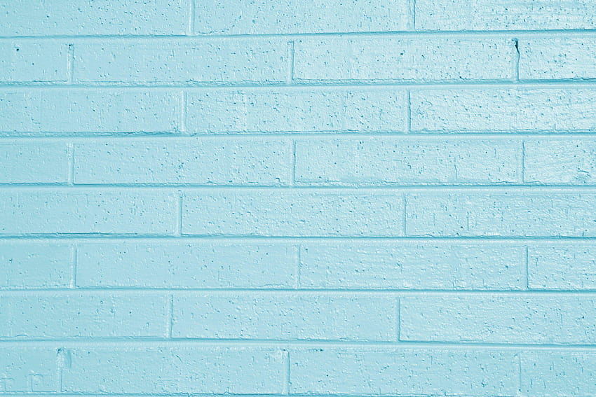 Teal Blue Painted Brick Wall Texture, latar belakang teal muda Wallpaper HD