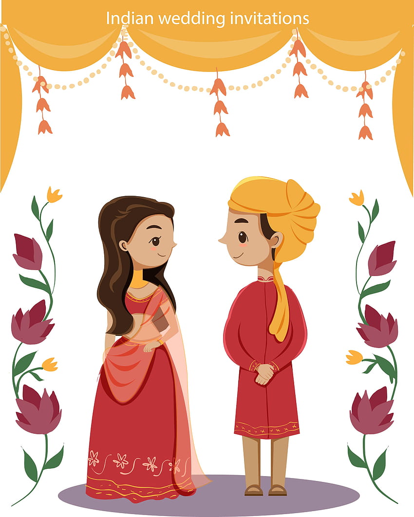 South Indian Bride And Groom Cartoon / Polish your personal project or  design with these indian bride