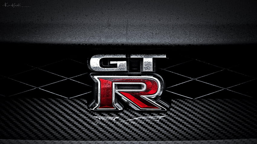 Двигател и лого на Nissan GTR в , и широки размери, лого на gtr HD тапет