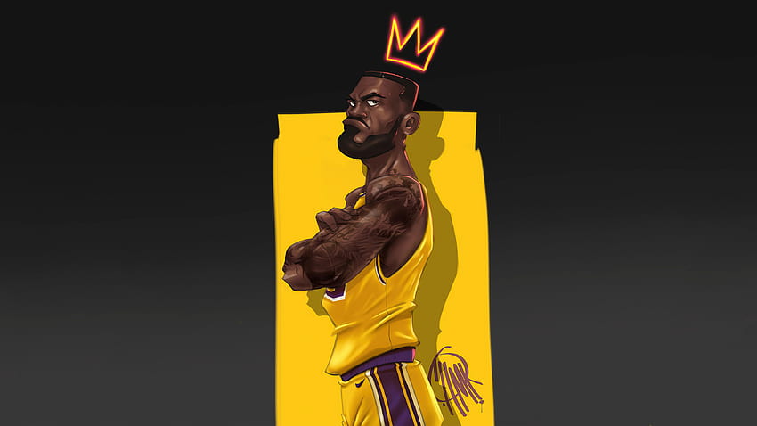 LeBron James Is In Yellow Sports Dress Having Crown On Head Basketball Sports HD wallpaper