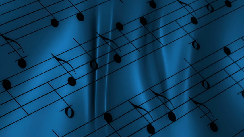 Notas de música em fundos de loop branco Fundos de movimento, fundo de notas de música azul papel de parede HD