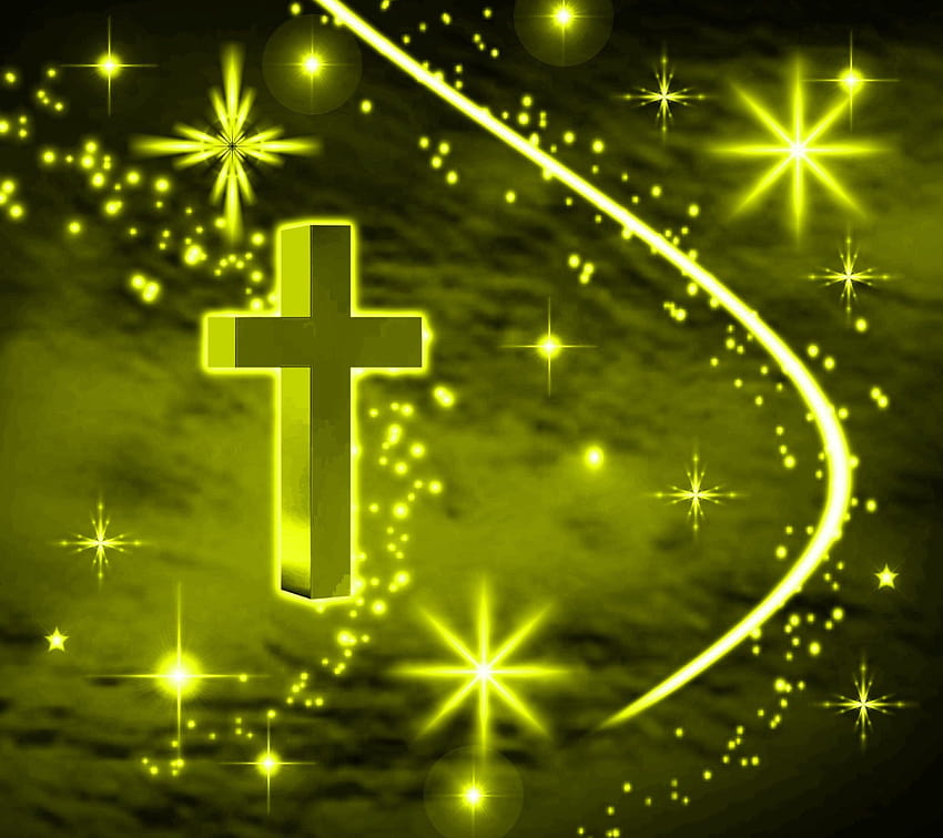 Gelbes Kreuz, goldenes Kreuz HD-Hintergrundbild
