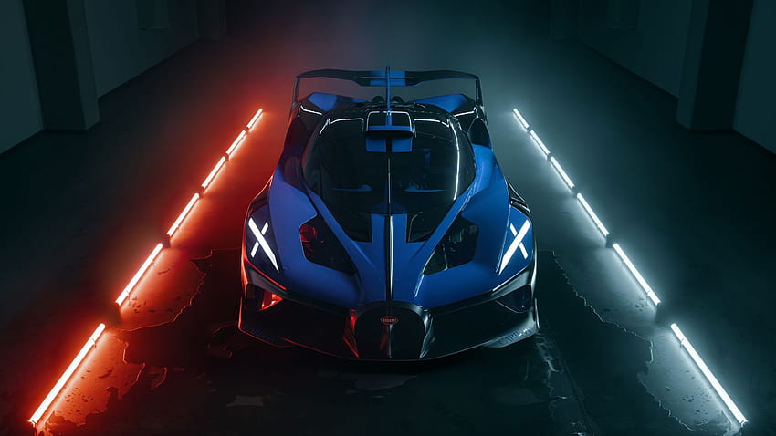 Bugatti bolide, 파란 차, 2021, , 배경, d18adc HD 월페이퍼