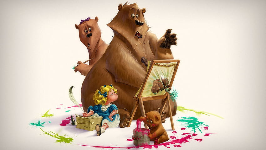 ArtStation, goldilocks and the three bears HD wallpaper