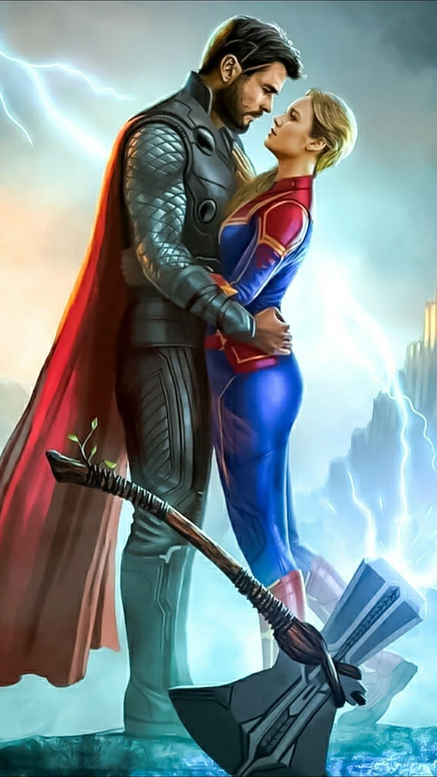 Thor y Capitana Marvel, parejas de superhéroes del cine fondo de pantalla  del teléfono | Pxfuel