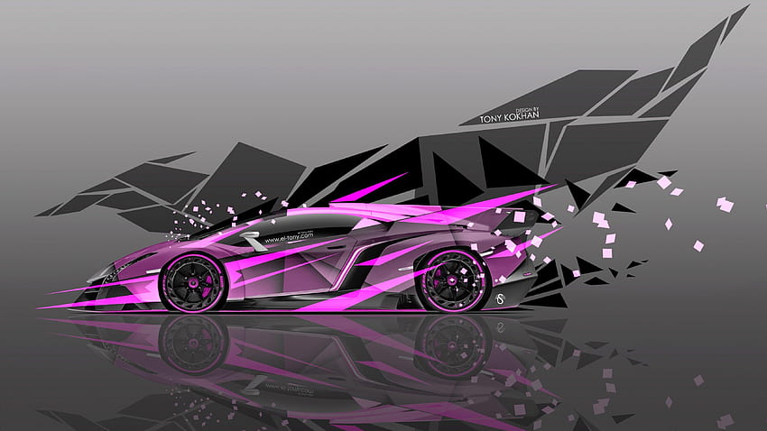 Lamborghini Veneno Group, розово ламборгини HD тапет