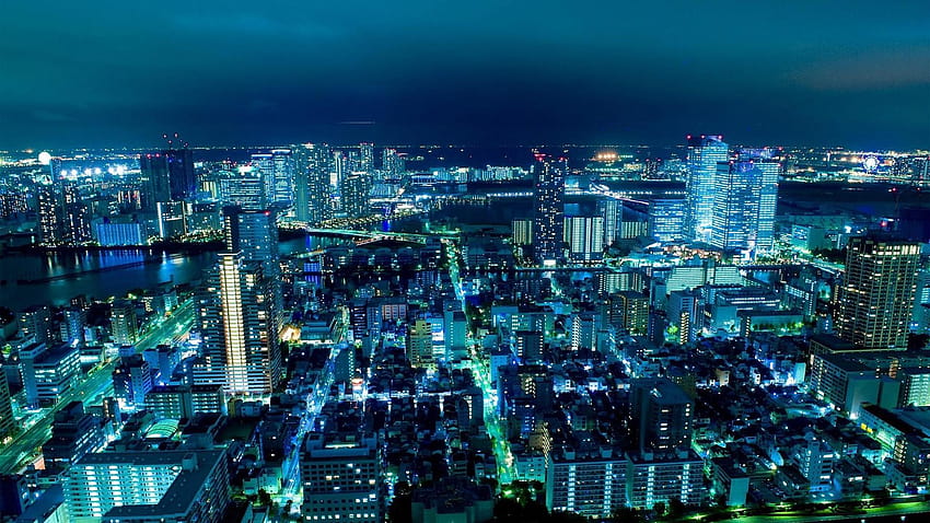 A cidade de Tóquio no Japão ilumina as paisagens urbanas papel de parede HD