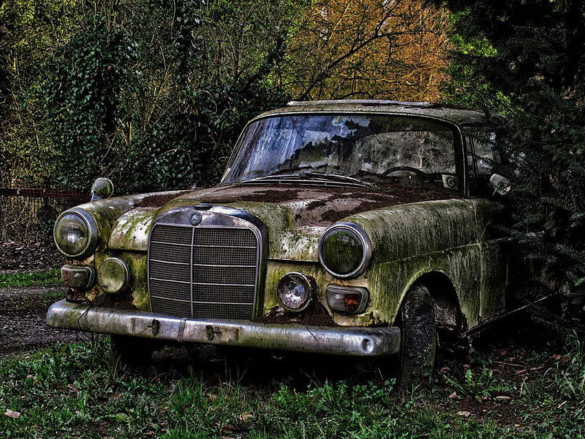 Rusty Old Car 1668, old cars HD wallpaper