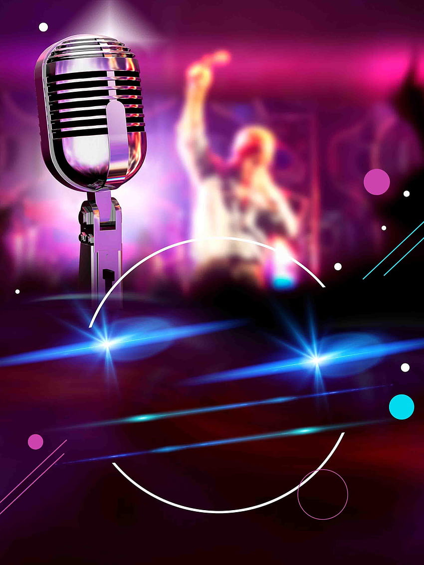 A Cool Red Bar Pesta Karaoke Acara Perusahaan Mikrofon dalam, mikrofon 3d wallpaper ponsel HD