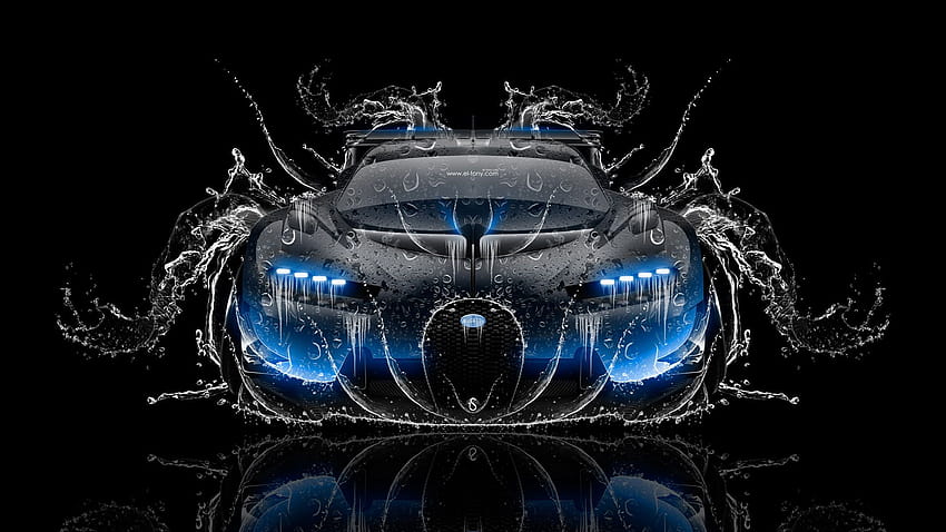Bugatti Vision Gran Turismo FrontUp Super Water Car 2016 el Tony, neon bugatti HD wallpaper
