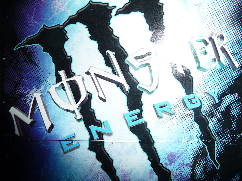 monster energy logo blue HD wallpaper