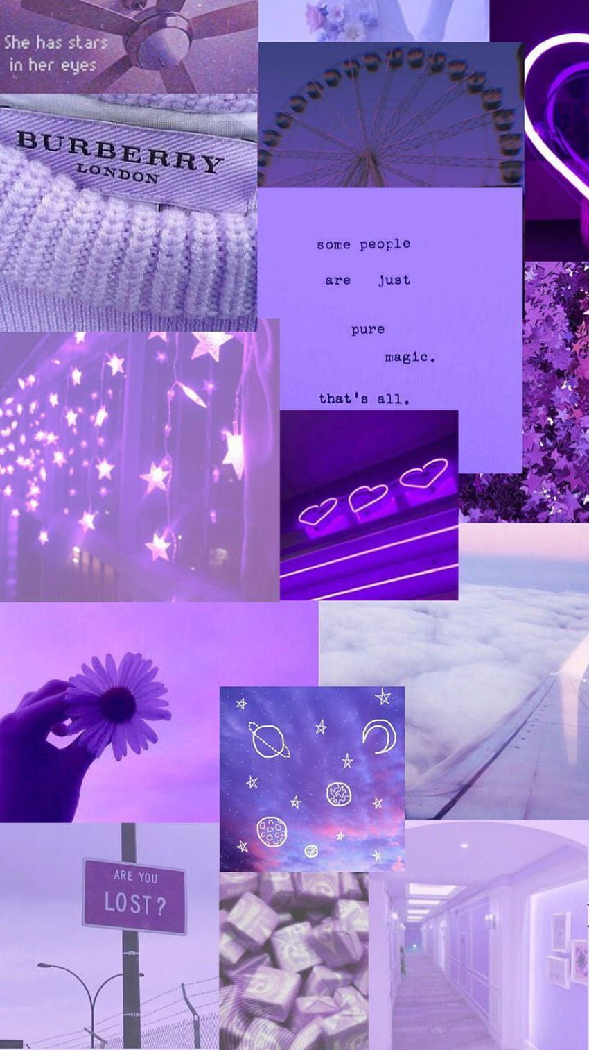 Púrpura estético, lila estético fondo de pantalla del teléfono