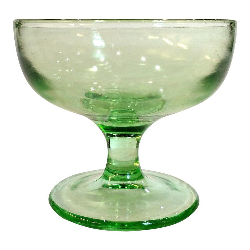 1930s Green Uranium Glass Champagne Coupe HD phone wallpaper