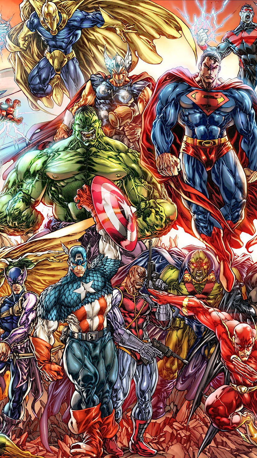 Marvel Vs Dc IPhone 1 Seni Gila, pahlawan keajaiban vs dc wallpaper ponsel HD