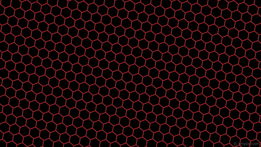 黒と赤の六角形、 高画質の壁紙