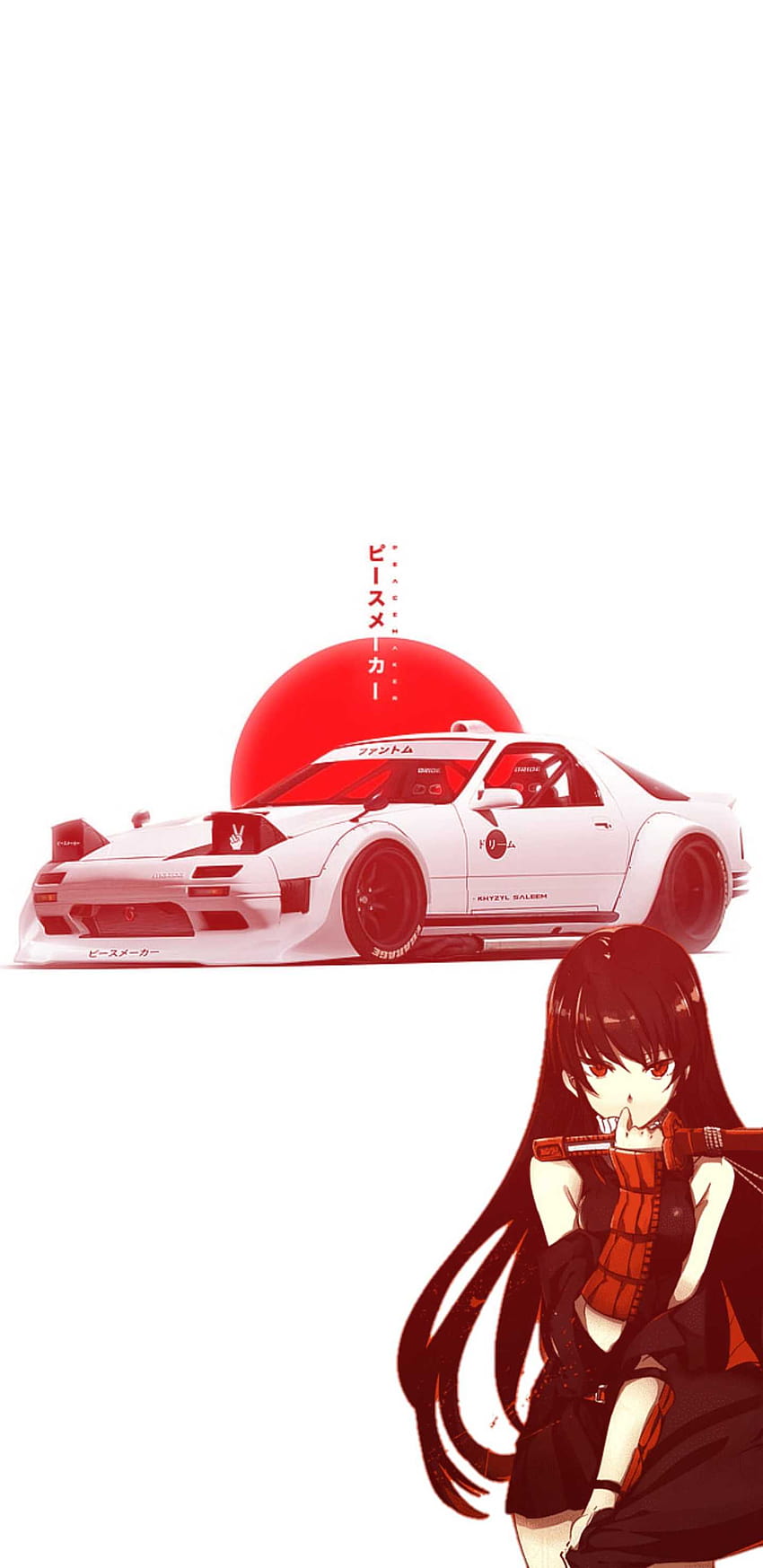 JDM Anime, anime x coche fondo de pantalla del teléfono