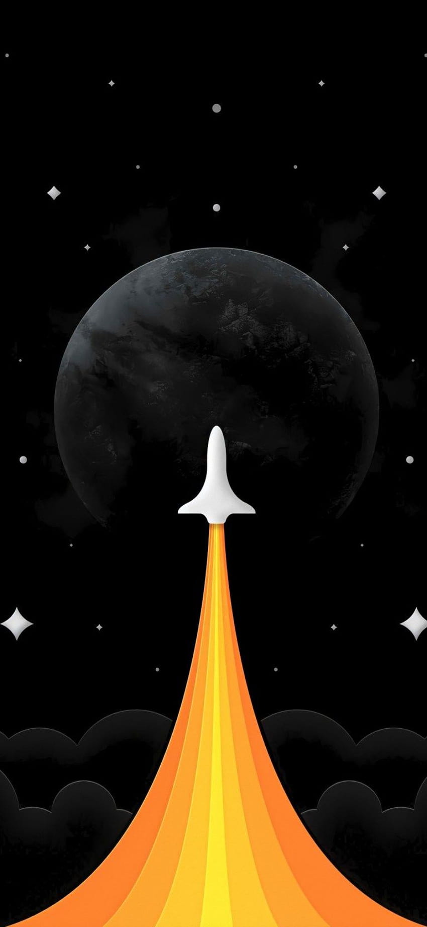 Най-добрият iPhone Space Rocket Minimal ⋆ Traxzee, минимално пространство HD тапет за телефон