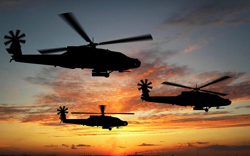 Silhouette Helicopter IPhone HD wallpaper