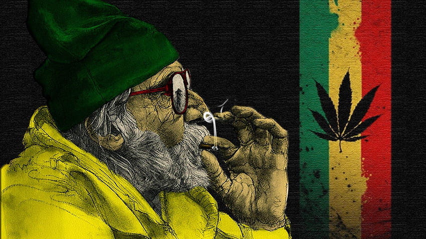 Beautiful Reggae Te, cartoon weed computer HD wallpaper | Pxfuel