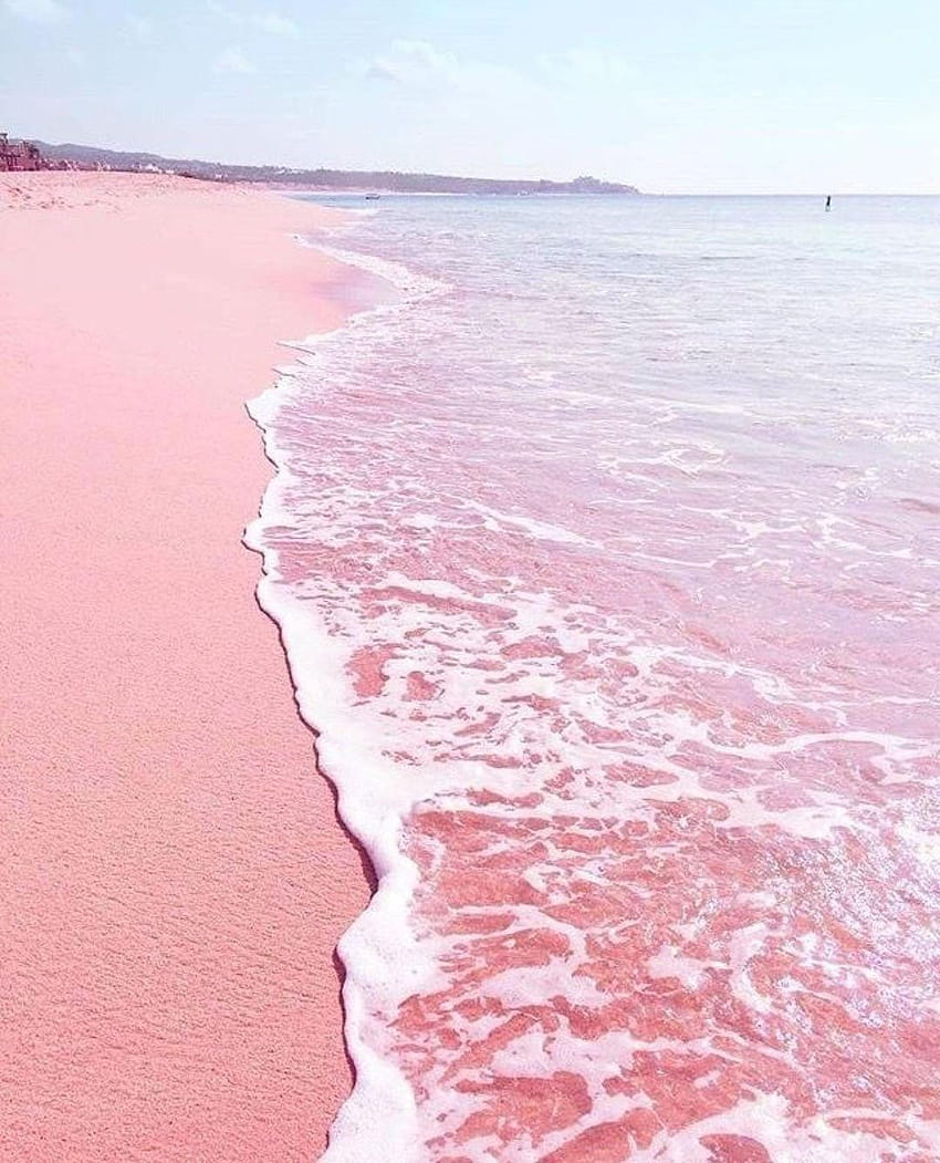 Las Coloradas Yucatan, Meksyk, estetyka różowego morza Tapeta na telefon HD