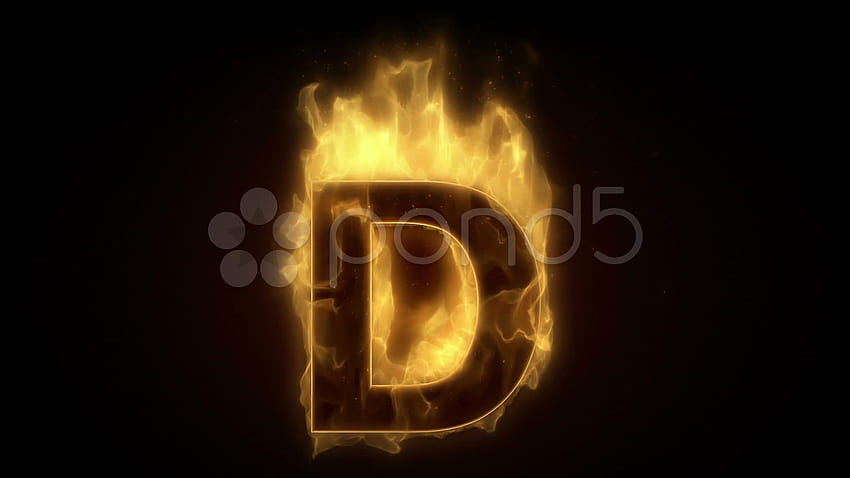 Fiery letter D burning in loop with particles ~ Footage, d alphabet HD wallpaper