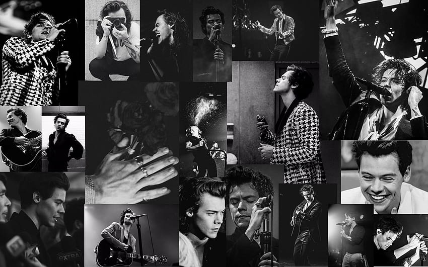 Black and white Harry Styles ...pinterest, harry styles computer black HD wallpaper