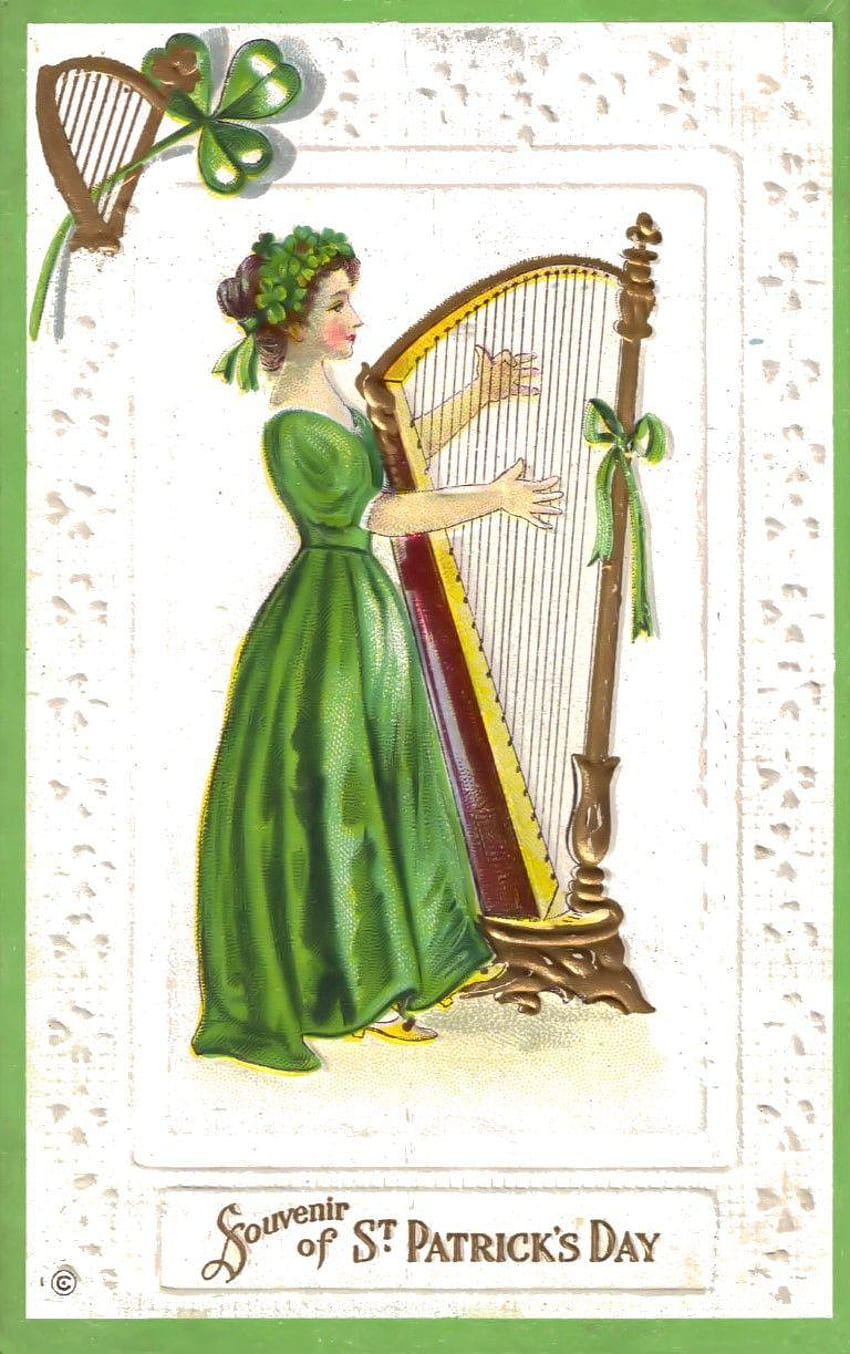 Happy St Patrick's Day, irish harp HD phone wallpaper