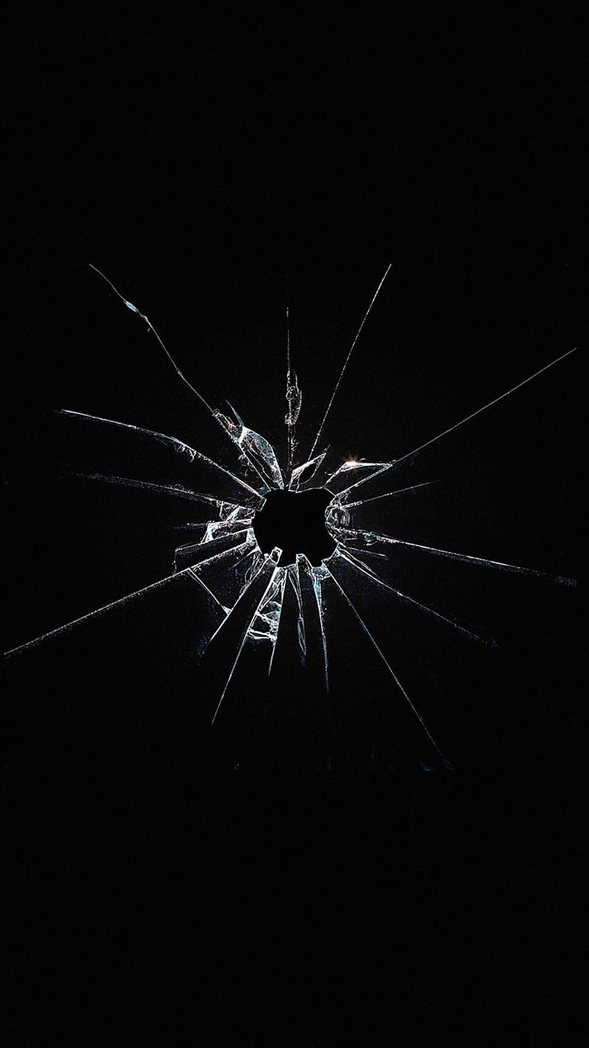 Apple Logo Window Dark Broken iPhone 6, cracked screen for macbook HD phone wallpaper