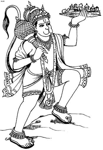 Lord hanuman drawing Stock Vector Images - Alamy