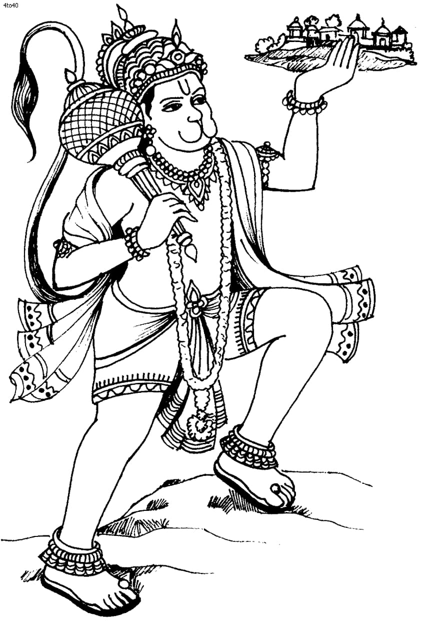 Annwita's Art - Lord Hanuman Drawing with black colour sketch | Facebook