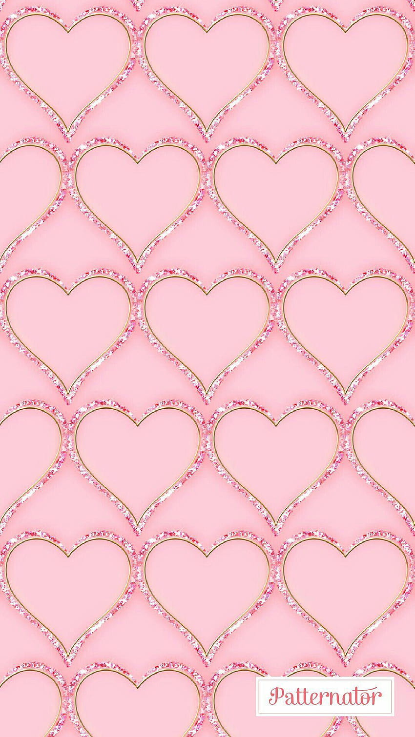 Pink Sparkly Bling Hearts HD тапет за телефон