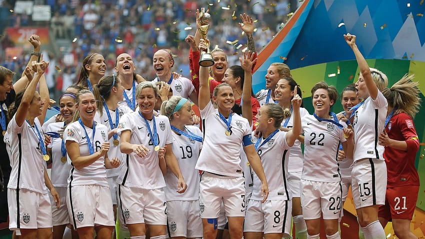 Las estrellas celebran la victoria de la Copa Mundial Femenina de EE. UU., equipo nacional de fútbol femenino de Estados Unidos fondo de pantalla