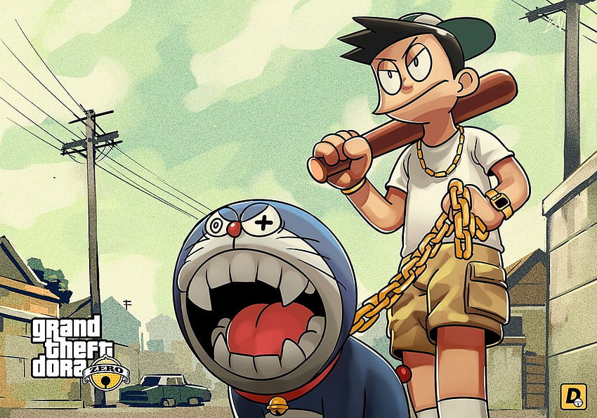 Affiche du jeu Doraemon Grand Theft Auto, sans titre Grand Theft Auto V, doraemon zombie Fond d'écran HD