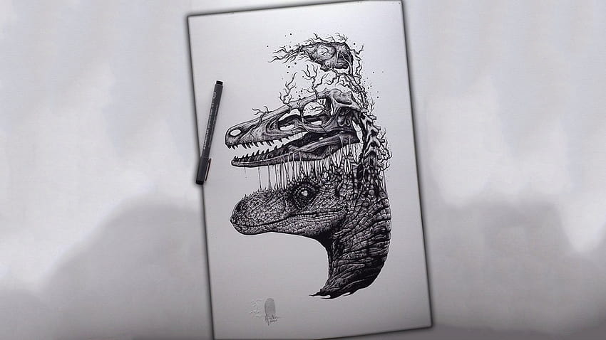 Premium Photo | Hand drawn seamless pattern with dinosaurus. dino pattern  realistic.
