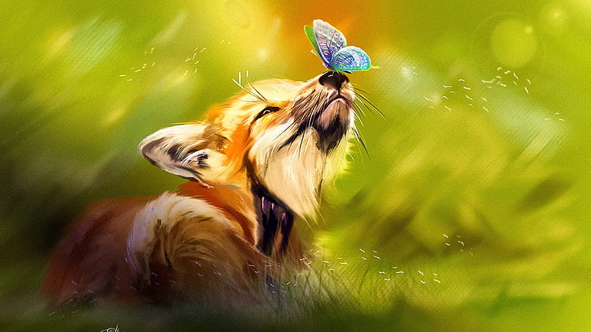 Cute Fox Art, kawii fox HD wallpaper
