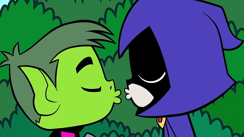 Teen Titans, Go! Raven and Beast Boy about to kiss!!, teen titans go HD wallpaper