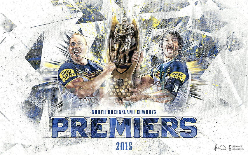 Download wallpapers NQ Cowboys, glitter logo, NRL, yellow blue checkered  background, rugby, australian rugby club, NQ Cowboys logo, mosaic art,  National Rugby League for desktop free. Pictures for desktop free