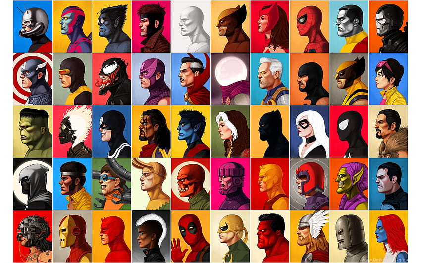 Marvel Superheroes, keajaiban retro keren Wallpaper HD
