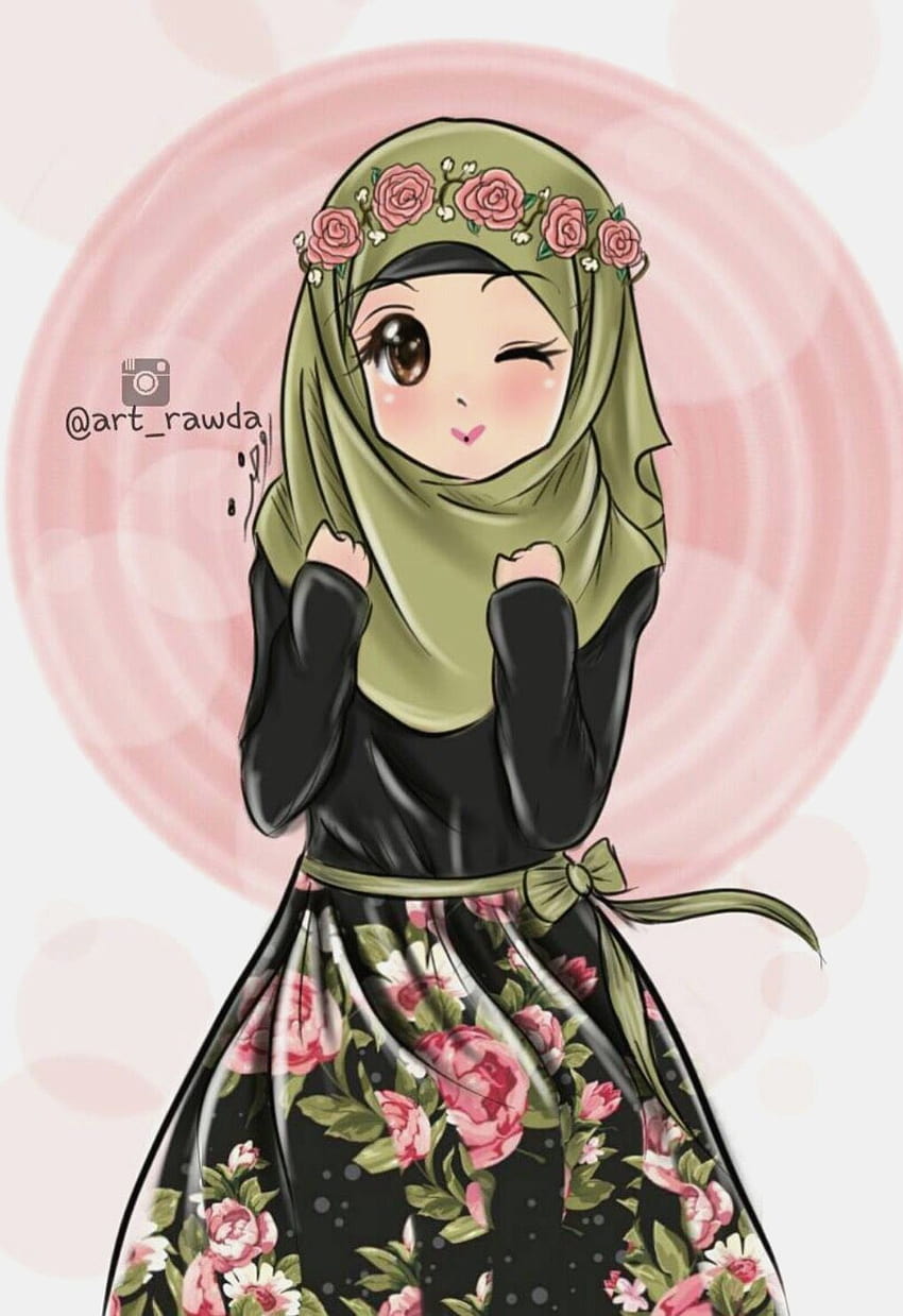 Cute anime hijab girl HD wallpapers | Pxfuel