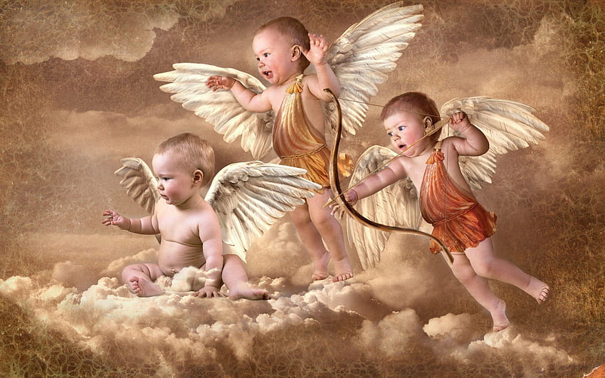 Bebé cupido con alas de ángel fondo de pantalla | Pxfuel