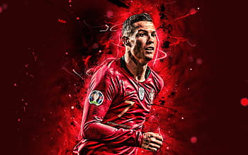 Cristiano Ronaldo, red grunge background, Portugal National Team ...