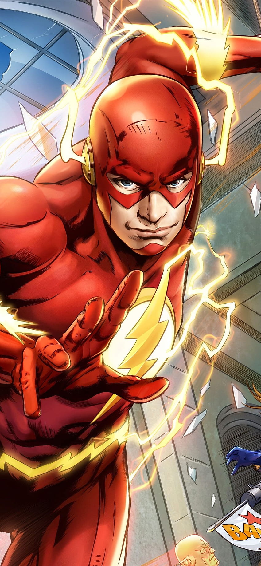 The Flash, DC Comics, héros 1242x2688 iPhone 11 Pro/XS Max, arrière-plan, super-héros de dessin animé iphone x Fond d'écran de téléphone HD