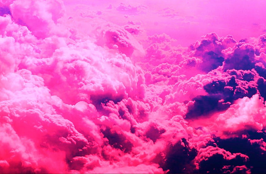 ピンクの雲のコンピューターの背景、ピンクの雲のコンピューター 高画質の壁紙